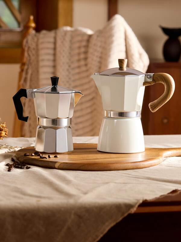 Cirelle 1pc Classic Italian-American Espresso Maker - 10.14oz Aluminum Stovetop Coffee Pot, Manual Operation, Perfect For Home & Restaurant Use Christmas Gift; Christmas Present Halloween Gift Back To School,Teacher's Day Gift