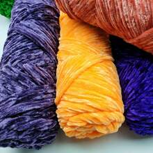 3 peças de 300g (100g*3) Fio de veludo chenille, fio de crochê macio e quente para suéteres de crochê, chapéus, bolsas, bonecas e artesanato faça você mesmo, fio de lã grosso, suprimentos artesanais, projetos de crochê, decoração de Natal - 3 peças - Ver 4