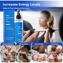 Pure Magnesium Oil Spray, Topical Magnesium Spray Extra Strength, Natural Ingredient & Fast Absorbent, Organic Magnesium Chloride Oil For Feet, Sleep - 藍色 - 查看 5