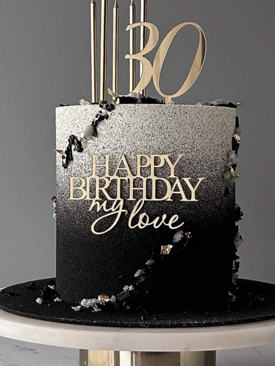 1件生日快乐水晶蛋糕顶饰，现代字母图案蛋糕顶饰，适合生日派对，生日派对，营造欢快氛围。适用于生日派对装饰、圣诞节、蛋糕装饰、蛋糕插件、烘焙用品、家具厨房必需品、烘焙装饰、蛋糕用品、节日礼物、装饰品。 - 金色 - 查看 1