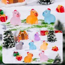 3/6 Pcs Christmas Animals, Christmas Hats, Capybara, DIY Resin Crafts, Desktop Ornaments, Rooms, Home Decorations, Christmas, Thanksgiving, Parties