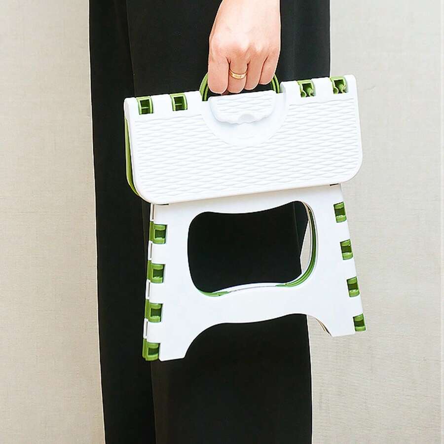 1pc Plastic Folding Stool, Portable Outdoor Small Bench, Home Use Mazza Small Stool, Train Small Stool