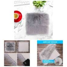 10 Inches Square Faux Fur Rug Small Fluffy Area Rug Cushion Living Room Sofa Bedroom Floor Soft Square Chair Cover Pad Nail Photographing Background Of Jewelry