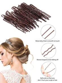 150/100/50个黑色7厘米/2.76英寸U型发夹，适用于女孩和女士浓密头发造型、发髻固定、发型设计、发饰、头部饰品 - 黑色7cm - 查看 4