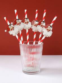 12pcs Christmas Paper Straws,Christmas Striped Straws,Truck Santa Claus Gingerbread Man Cards Decor Straws,Merry Christmas Theme Disposable Tableware,Daily Drinking And Crafts,Christmas Party Decorations For Home 2025,Christmas Table Dining Room Bottle Decor, Christmas Ornaments,Christmas Table Center Decoration,Christmas Gifts,Party Favors,Happy New Year Gifts