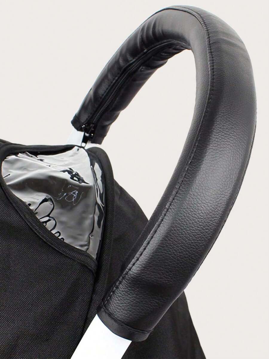 1pc Baby Stroller Handlebar Cover, Removable & Washable Zipper Handle Grip