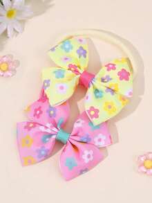 2 Stücke Capybara Muster Stirnbänder für Baby, Blumen Muster Baby Stirnbänder, süßes Capybara Muster Haarschleife Haarband für Kleinkind Säugling Neugeborene, elastische Nylon Haarband Herbst Winter Haarschmuck Kinder Baby Accessoires