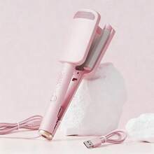 Deep Beach Waver Curling Iron Hair Crimper, Ionic Deep Waver Hair Curler Tool, Beach Waver Curling Wand, Hair Curler And Hot Tools Curling Iron With Ceramic 3 Barrel For Short Hair Women