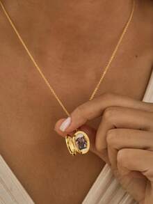 1 pezzo Collana con medaglione personalizzato con foto, ciondolo ovale in acciaio inossidabile inciso, collana con foto in oro, gioiello commemorativo, regalo per anniversario, regalo per la mamma, regalo per la festa della mamma