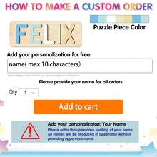 Personalized Name Puzzle, Baby Name Puzzle, Boy Or Girl Early Educational Toy, 3D Letter Puzzle Toy, Wooden Letter Puzzle, Baby 1st Birthday Gift, Wooden Puzzle, Personalized Gift, Birthday Gift, Customized Wooden Puzzle Toy, Anniversary Gift, Building Block Gift Set - Blue and Brown Don't Bring Anything - View 5