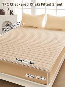 1pc Fitted Sheet, Bedding, Bed Sheet, Waterproof  Fitted Sheet, Skin-Friendly Mattress Cover, Soft And Comfortable Bedding For Bedroom, Room Decor, Halloween Decor, Christmas Decoration, 11.8 Inch Deep Pocket Cooling Breathable Quilted Fitted Sheet For All Seasons, For Single, Twin, Full, Queen And King Size, Solid Color Mattress Protective Cover, Dustproof, Comfortable And Machine Washable - 彩色 - 查看 142