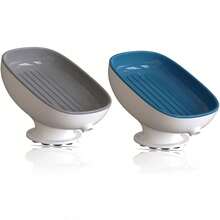 Self-Draining Soap Dish With Suction Cup - White - View 2