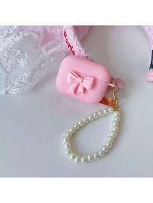 3D Rosa Rosett Matt Silikon Mjukt Skyddsfodral Kompatibelt Med Apple Pro 3/4:e Gen, Trådlösa Hörlurar, Present Till Flickvännen - Rosa frostad liten rosett - Visa 9