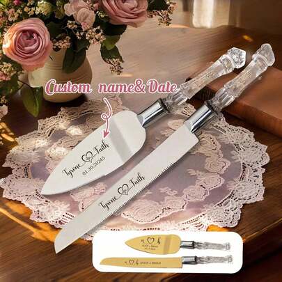 Bộ dao và thìa cắt bánh khắc laser cá nhân hóa – Dao cắt bánh cưới và bánh kỷ niệm cá nhân hóa, Dao cắt bánh khắc laser, Bộ thìa cắt bánh tùy chỉnh, Dao cắt bánh cưới, Quà cưới cá nhân hóa, Dụng cụ làm bánh khắc laser, Thìa cắt bánh bằng thép không gỉ, Dao kỷ niệm tùy chỉnh, Bộ dụng cụ làm bánh kỷ niệm, Dao cắt bánh khắc tên tùy chỉnh, Tình yêu vĩnh cửu