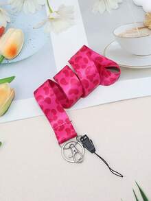 1pc Pink Leopard Teacher Neck Lanyard With ID Card Holder Phone Rope Key Ring Cute Pink Polyester Strap For Keys Great Gifts For Women Teachers Students Staff Money Wallet Mini Wallet Purse Wallet Wristlet Wallet Card Wallet