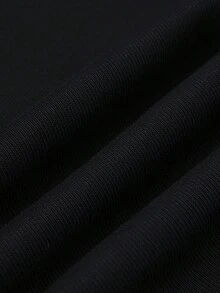 女式黑色圆领运动衫，休闲宽松字母和心形印花套头衫，秋季休闲风 - 黑色 - 查看 8