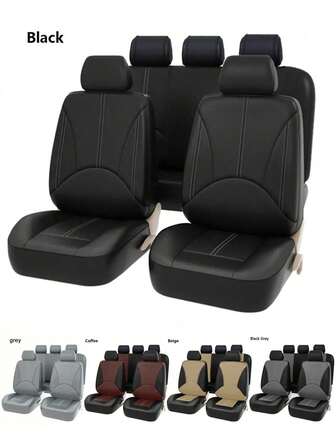 Car Seat Covers,Universal PU Leather Car Seat Covers สำหรับรถ GM [9PCS 5 ที่นั่ง / 4 ชิ้น 2 ที่นั่ง] - ทุกฤดูกาล, ทำความสะอาดง่าย, ถุงลมนิรภัย, ชุดป้องกันภายในสำหรับรถยนต์ส่วนใหญ่
