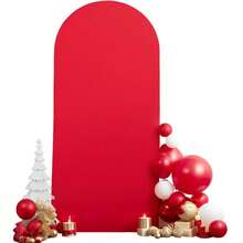 5ft, 6ft, 6.6ft, 7.2ft Red Arch Backdrop, 2 Sides Spandex Stretch Fabric Arch Backdrop Suitable For Wedding Arch, Birthday Party, Wedding Arch Decor (Arch Frame Not Included, Fabric Background Only) - Red - View 12