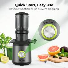 Syvio 3 Speed Centrifugal Juicer, Maximum Nutrient Retention Easy To Clean, Compact Design Suitable For Home Kitchens - Suitable For Fruits And Vegetables - The Ideal Choice For Health-Conscious Individuals And Fresh Juice Lovers, 301 Stainless Steel - Black - View 4