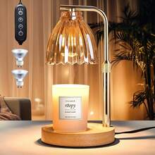 Lampara Calentadora de Velas, Altura Ajustable Lámparas Aromatizantes Temporizador Lampara Calentadora de Velas con 2 bombillas, 4 Niveles de Brillo Ajustables lampara para calentador de velas - negro - Ver 1