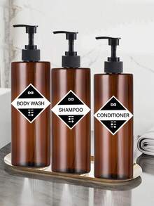 3PCS 500ml Shampoo And Conditioner Dispenser, Refillable Shampoo Pump Bottles For Shower Soap - Empty Body Wash Dispenser Set For Bathroom