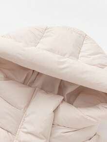 Balabala Girls Short Down Jacket, Winter Hooded Coat, Wind/Water/Snow Resistant, - Light Khaki - View 3