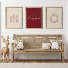 Set Of 3 Minimalist Christmas Wall Art Picture Merry Christmas Prints Canvas Paintings Brown And Beige Posters Xmas Decor For Bedroom,Living Room Or College Apartment Dorm Room Decor Gift For Her Unframedchristmas Decoration XMAS Decor Christmas Tree Gift Decor Thanksgiving Wedding Home Decor Home Decor Fall Decor Autumn Decor Birthday Decorations For Gifts Party Supplies Indoor Holiday Festival Decor Halloween Decor Wall Decor Halloween Ornaments - Multicolor - View 2