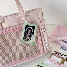 1" DIY Photo Frame Keychain, Korean Style Aesthetic Film Paper Clip Frame, Student Scrapbooking Decor Adhesive Photo Holder