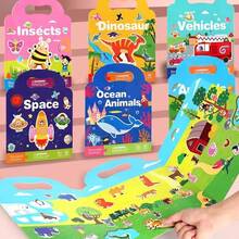 Livre de stickers réutilisables, jouet éducatif précoce pour enfants, puzzle éducatif Montessori pour la petite enfance et les tout-petits