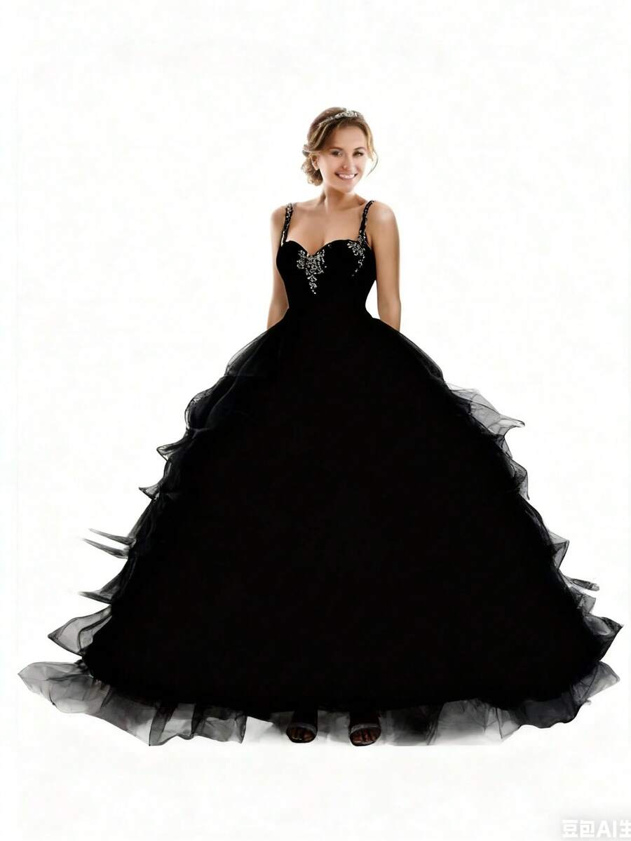 2025 New Arrival Hot Sell 6 Hoops Big Black Petticoat Super Fluffy Crinoline Slip Underskirt For Wedding Dress Bridal Gown In Stock - A - Xem 1