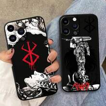 Custodia S, S, a tema fumetti anime, compatibile con Apple 15, 14, 13, 12, Mini, 11, XS, XR, X, 8, 7, Pro, Max, Plus, in silicone morbido, colore nero