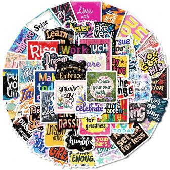 50 pegatinas inspiradoras y creativas con estilo español, lindas para teléfono, monopatín, equipaje, portátil, graffiti, al por mayor