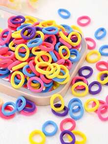 300pcs/Set Girls' Colorful Basic Hair Ties - Scrunchies Ponytail Holders, Damage-Free Hair Accessories For Daily Use - Nhiều màu 2 - Xem 6