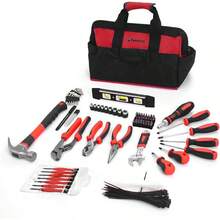 Juego de herramientas de reparación para el hogar de 290 piezas en rojo con bolsa de almacenamiento de boca ancha SW-GJB002 - rojo - Ver 8