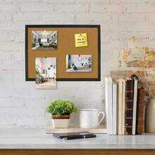 16x12-tums korktavla med svart ekram, visionsplaneringstavla, anslagstavla i trä, idealisk för skolor, hem och kontor, väggförvaringsställ, snygg förvaringslåda, modern korktavla, premiummaterial, väggmonterad anslagstavla i massivt trä, för yrkesverksamma och lärare