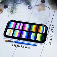 Paleta de 57 colores solubles en agua para pintura facial y corporal con 10 ranuras, fácil de aplicar y limpiar, incluye 1 pincel, adecuada para Halloween, cosplay, fiestas artísticas, maquillaje de escenario, carnaval