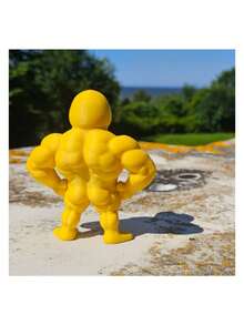 1 件创意搞笑肌肉鸭装饰物，用于书桌、书架、咖啡厅、入口通道、小空间装饰的装饰鸭子雕像，古怪的哑铃鸭子办公桌配件，有趣的圣诞节/万圣节礼物，办公桌减压 - 黃色 - 查看 5