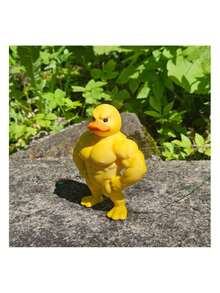 1 件创意搞笑肌肉鸭装饰物，用于书桌、书架、咖啡厅、入口通道、小空间装饰的装饰鸭子雕像，古怪的哑铃鸭子办公桌配件，有趣的圣诞节/万圣节礼物，办公桌减压 - 黃色 - 查看 9