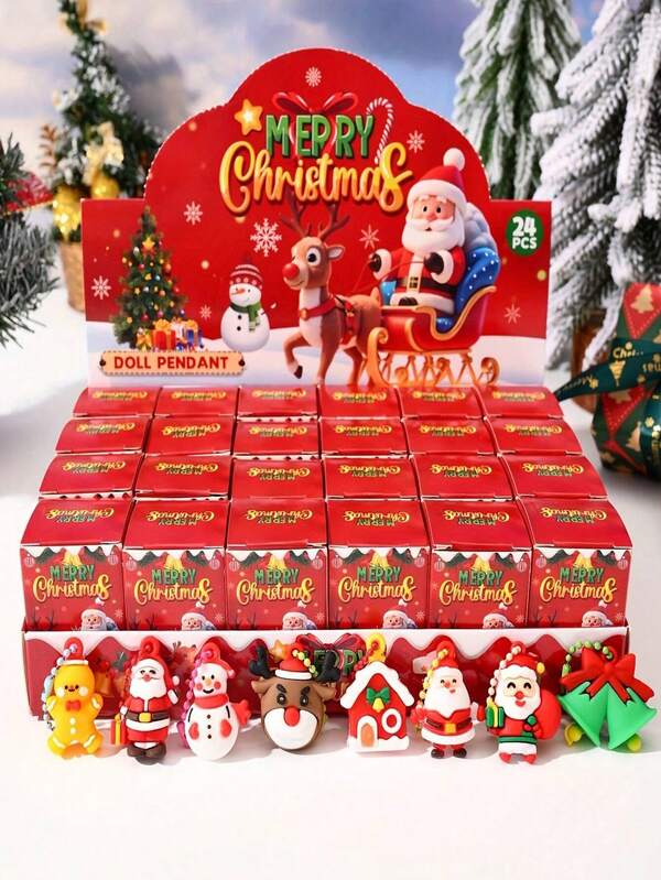 24 pezzi Forniture per feste natalizie, decorazioni natalizie da appendere carine, adatte per varie festività, regalo perfetto, regali di Natale
