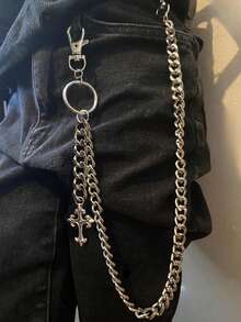 1pc Cross Shaped Pants Chain, Vintage Punk Metal Pants Chain, Suitable For Men And Women, Daily Wear, Performances, Parties, Festivals - 褲鏈 - 查看 11