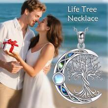 Tree Of Life Necklace 925 Sterling Silver Abalone Celtic Knot Pendant Necklace Jewelry Gifts For Women