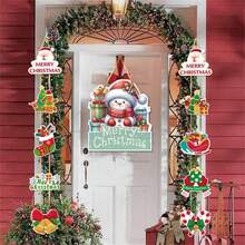 New Product Christmas Creative Door Hanging Decoration Christmas Scene Party Atmosphere Arrangement Paper Pendant Home Decor Christmas Decorations Room Decor Winter