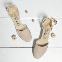 Balerinas Lisas Tira Tobillera Dos Colores Para Dama Estilo GSCH170  Casual  Elegante  De moda  Glamour  Negocio    Hebilla - Café Gamuza - Ver 4