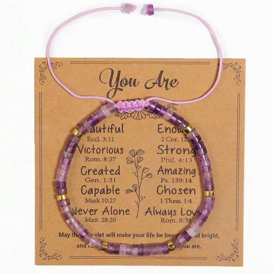 Pulseras inspiradoras de piedras naturales curativas como regalo para mujeres - Regalos de mejórate pronto para mujeres, mejores amigas, hermanas, niñas - La vida es dura, pero tú también lo eres