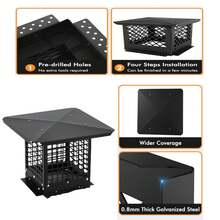 Chimney Cap,Chimney Cover,Outside Roof Rain Cap,Fireplace Chimney Cap,Stainless Steel Fireplace Exhaust Cap For Vent,Easy Installation,Adjustable Bottom To Fit Existing Clay Flue Tile Sizes - 13*18" - Ver 2