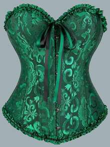 Palace Style Corset With Boning To Shape Waist And Push Up Bust, Sexy Jacquard Shapewear Top, Suitable For Wearing With A Dress, 1pc