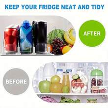 3pcs/5pcs Adjustable Refrigerator Beverage Rack, Soda Can Organizer, Drink Pusher, Beverage Bottle Storage Shelf, Suitable For Food Compartment & Kitchen, Space Saving, Easy Access Design