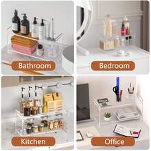 2-stufiges Küchenregal aus Acryl für Kaffeestation, Kaffee-Bar Zubehör zum Aufstellen von Tassen, Bohnen, Sirup, Rührern