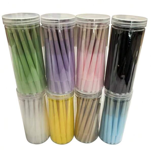 50pcs Ultra-Thin Slow Burning Cigarette Rolling Papers & Pre-Rolled Cones, Ideal For Smooth Smoking