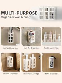 1/2 Minimalist Curling Iron Storage Rack, Comb Holder, Bathroom Wall Mount, Non-Hole Storage, Adhesive Backing, Makeup Organizer, Travel, Room Decor, Travel Essentials, Dressing Table Accessories, Bedroom Decor, Travel, Dressing Table Accessories